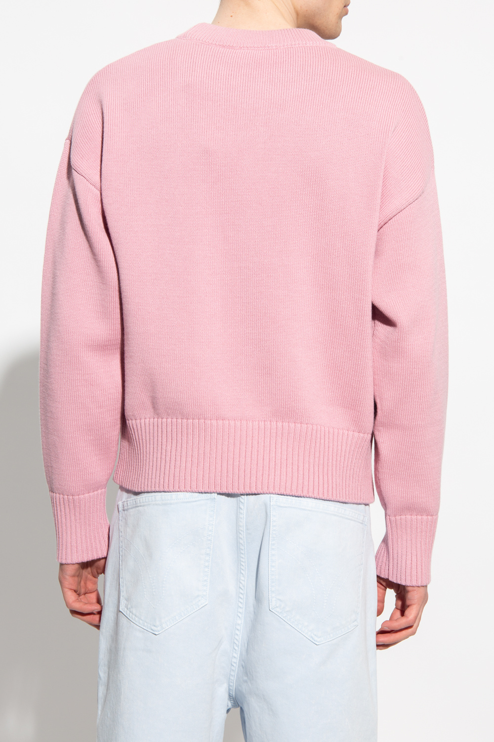 【送料&関税込】Ami Alexandre Mattiussi Light Pink Wool Over SchaferandweinerShops Tonga - Pink Sweater with logo Ami